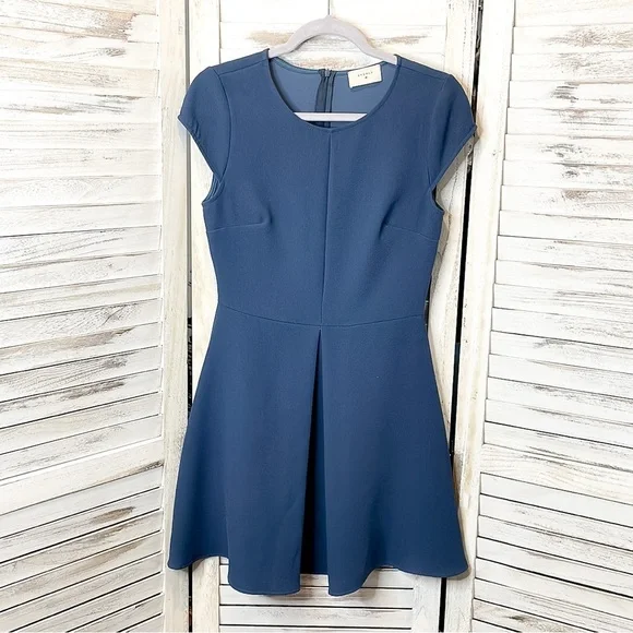 EVERLY | Navy Blue Cap Sleeve Mini Dress - Picture 3 of 9